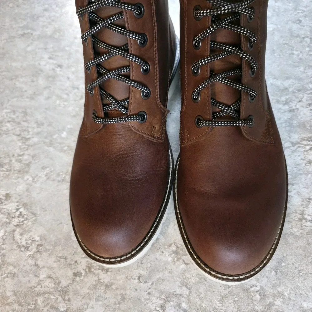 ECCO Mens Jamestown High-Cut Cognac Cocoa Brown Boots Size 9 - 9.5 *Barely Worn